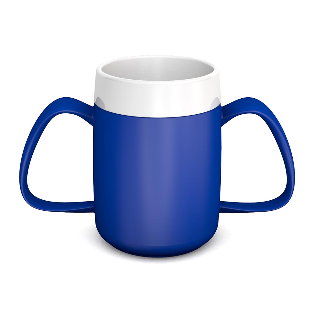 Two Handled Mug with Internal Cone - Blue